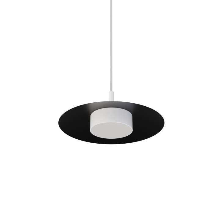 Lámpara colgante Valentina blanco/negro Ø30cm- Sulion