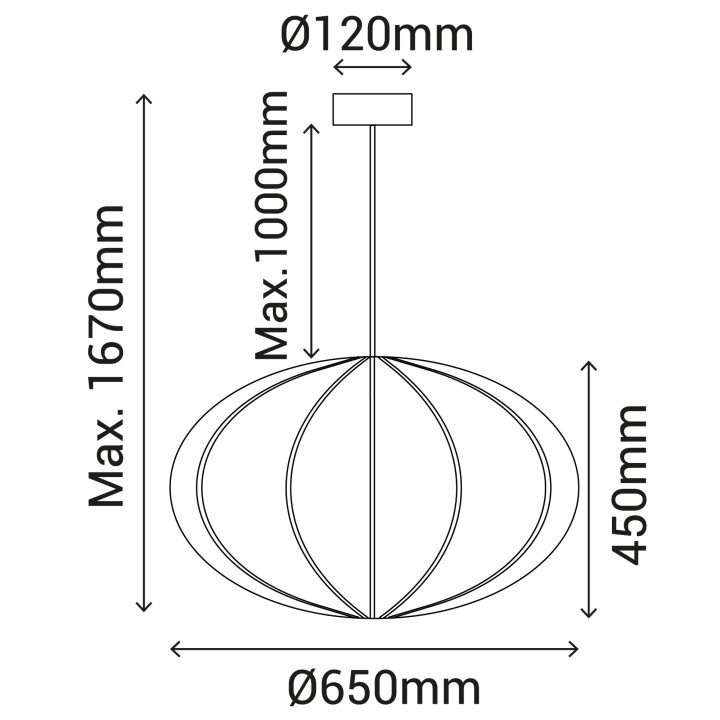 Lámpara de techo Emma  Ø65cm - Sulion
