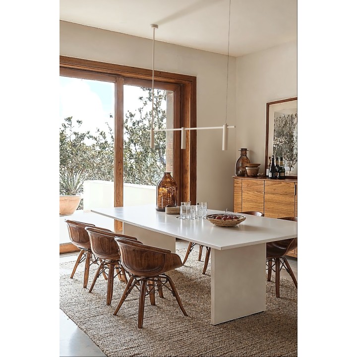 Lámpara colgante lineal Siena personalizable RAL9010 - Sulion