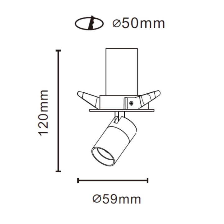 Proyector empotrable Axis aluminio blanco 3 W - Sulion