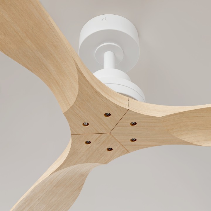 Ventilador de techo exterior NATI M blanco y madera - Sulion
