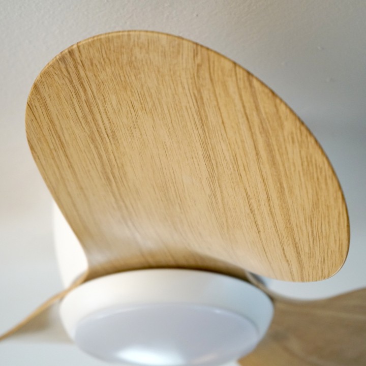 Ventilador de techo con luz MONTY blanco y madera - Sulion