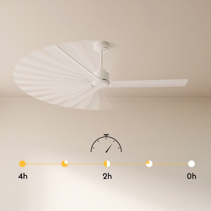 Ventilador de techo DIEHL M blanco y palas madera clara con luz Sulion