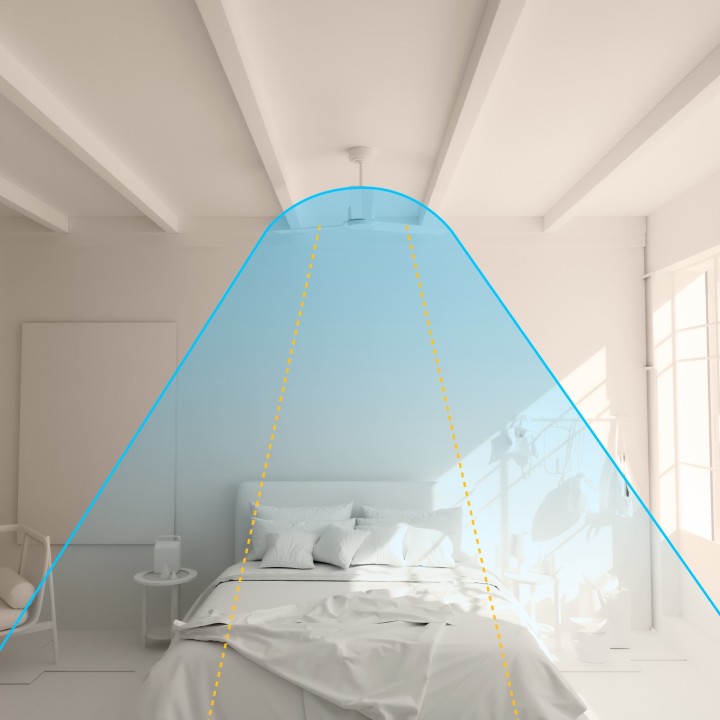 Ventilador de techo DIEHL S blanco y palas madera clara con luz Sulion