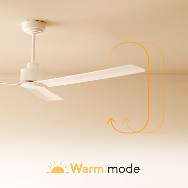 Ventilador de techo DIEHL S blanco y palas madera clara con luz Sulion