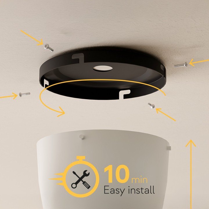 Ventilador de techo con luz MONTY negro y palas madera oscura - Sulion