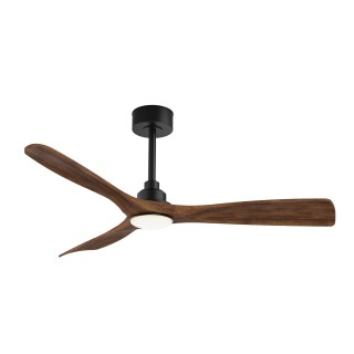 Ventilador de techo CARLA L negro y palas madera oscura con luz Sulion