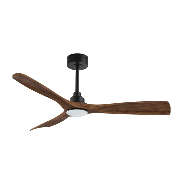 Ventilador de techo CARLA L negro y palas madera oscura con luz Sulion