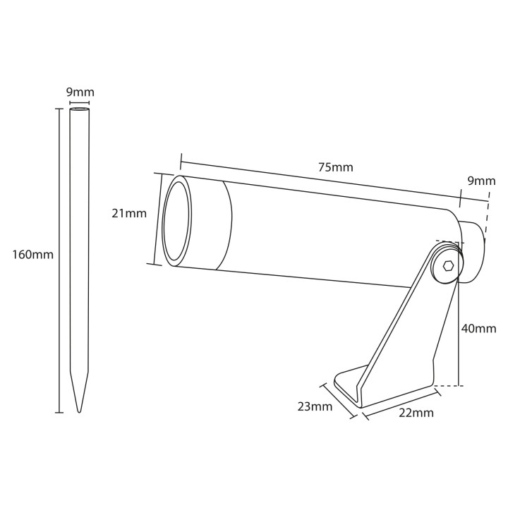 Proyector de jardín mate 2W 2700K IP67 - Thin Elite Sulion