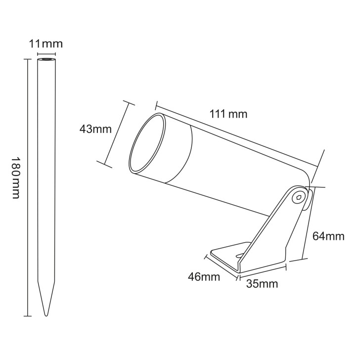 Proyector de jardín mate 6W 2700K IP67 - Thin Elite Sulion