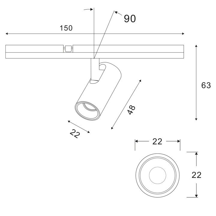 Proyector magnético System48 aluminio blanco 3 W - Sulion